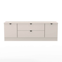 Norway 2 Door 2 Drawer Wide TV Unit in Kashmir (Ready Assembled) Cream Kashmir