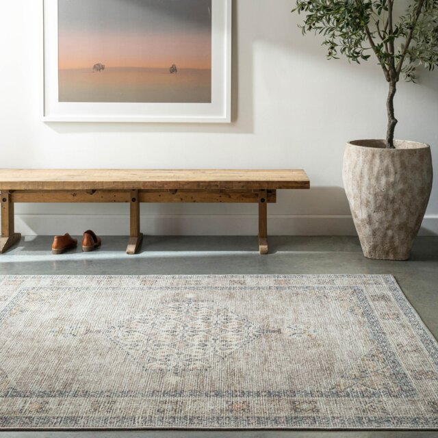 LIVABLISS Becki Owens Lila-Vintage Traditional Boho Rug 160 x 213 cm Grey Brown Blue