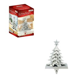 Christmas Tree Stocking Hanging Hook - Silver