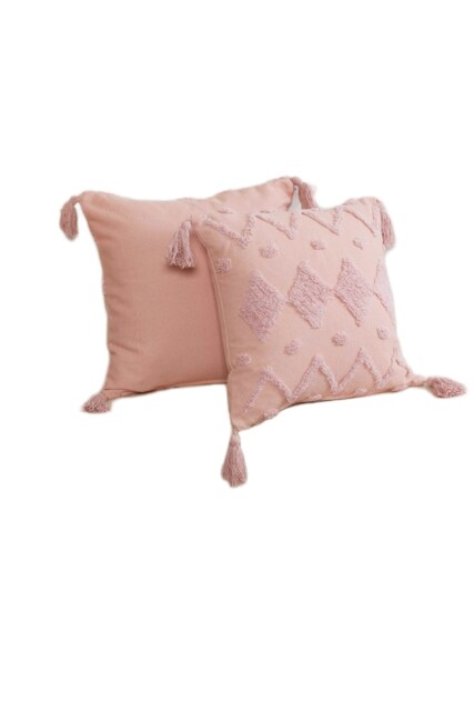 Juniper Tufted (43x43 cm) Cushion Cover with Cusion Pads Pink 43 x 43 cm 1