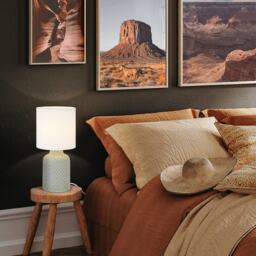 EGLO Bellariva Grey And White Ceramic/Fabric Table Lamp