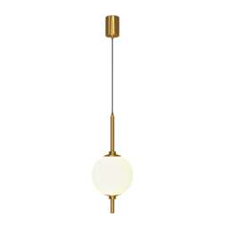 The Sixth Sense Modern Globe Pendant Ceiling Light Brass 3000K 500lm White Shade