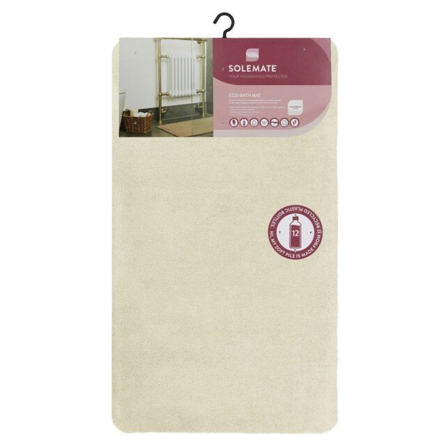 JVL Solemate Machine Washable Bath Mat 60x100cm - Ivory Cream