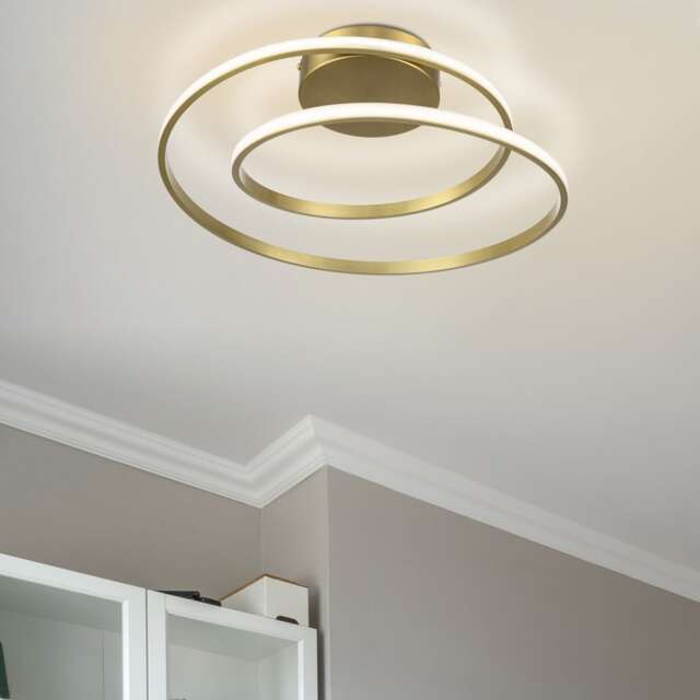 COSYLYTE Alston Double Ring Integr. LED Modern Ceiling Light - Brushed Brass Bronze Brushed Brass 1