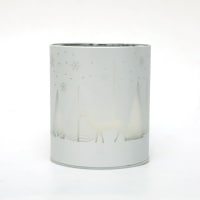 14cm Christmas Decorated Vase Led Silver Glass Vase / Forest
