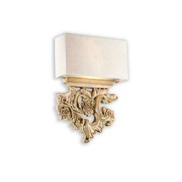 Peter 2 Light Indoor Wall Light Brown, Beige with Shade, E14