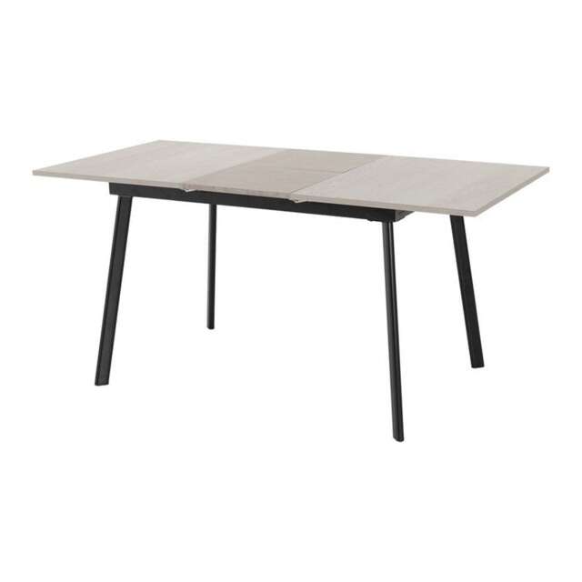 Avery Extending Dining Table - L80 x W160 x H76 cm - Concrete/Grey Oak Effect/Black Grey