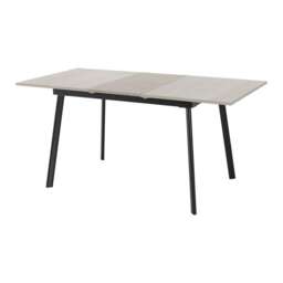 Avery Extending Dining Table - L80 x W160 x H76 cm - Concrete/Grey Oak Effect/Black Grey