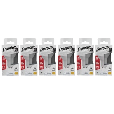 Energizer LED GU10 345lm 3.6W 4000K (Cool White) Dimmable Light Bulb - Pack of 6