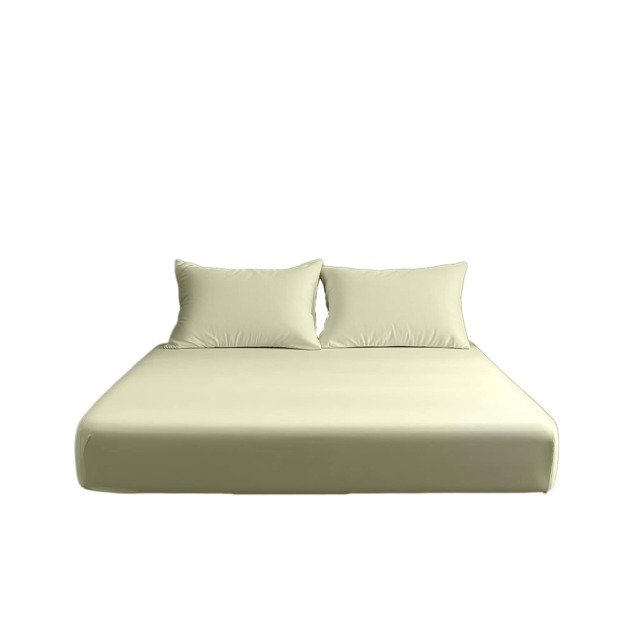 Luxury 400TC Sateen Soft Touch Hotel Quality Fitted Sheet Bed Linen 40cm Extra Deep Skirt Cream Double