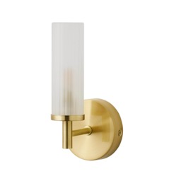 ValueLights Canya Gold IP44 Frosted Glass Wall Light Gold
