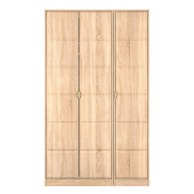 Metro Tall Triple Wardrobe in Bardolino Oak (Ready Assembled) Brown Bardolino Oak