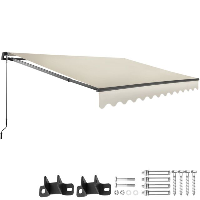 Retractable Awning Ornella - wall bracket incl, easy adjustment, and UV blocking Cream beige 300 x 250 cm 1