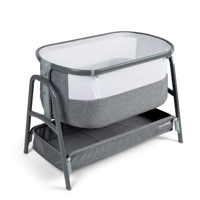 Bubba&Me Bedside Crib – Suitable from Birth to 9kg, Adjustable 7 Height Positions, Co-Sleeper with Mesh Windows & Storage Basket, Includes Mattress & Carry Bag