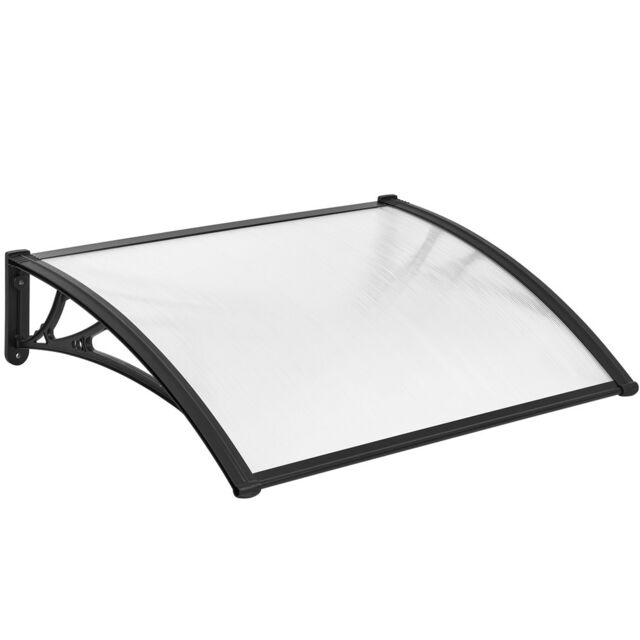 Yaheetech 100 cm x 76 cm Front Door Canopy Outdoor Awning Black Black 1