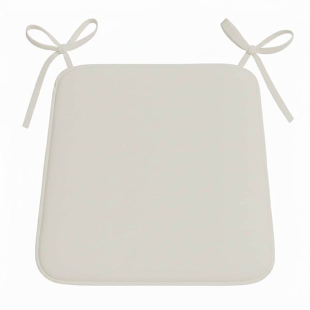 Foam Seat Pad with Ties Comfortable Chair Cushion for Dining, Kitchen Garden Seating Cream