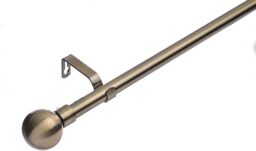 19 mm Extendable Metal Curtain Poles, Antique Brass (Ball Finials, 70 - 120 cm)