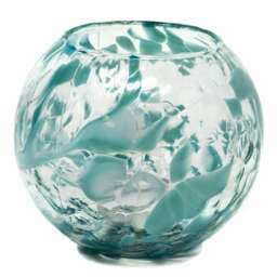 Milford Collection Tealight Holder April Birthstone Friendship Nightlight Turquoise Large