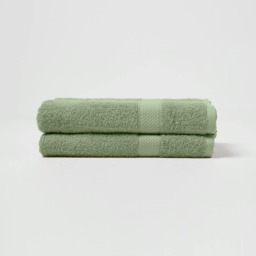 Homescapes Turkish Cotton Bath Towel Set of 2 - Sage Green Green Bath towel 2