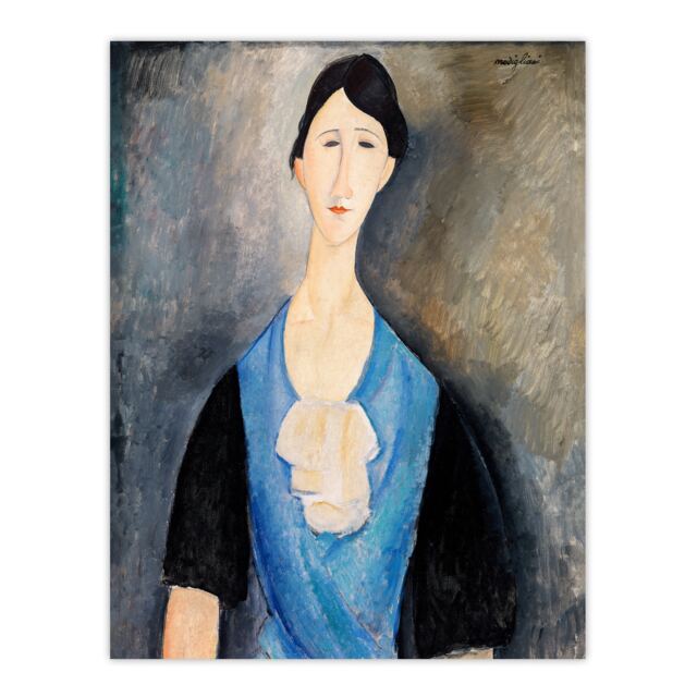 "Young Woman in Blue Portrait Modigliani Vintage Huge Wall Art Poster 24X32"""