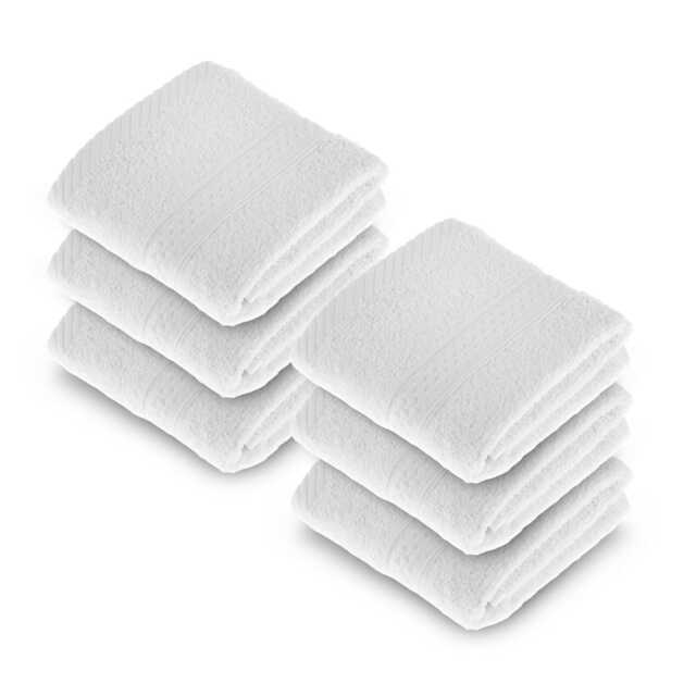 Homescapes Turkish Cotton White Face Cloth - Set of 6