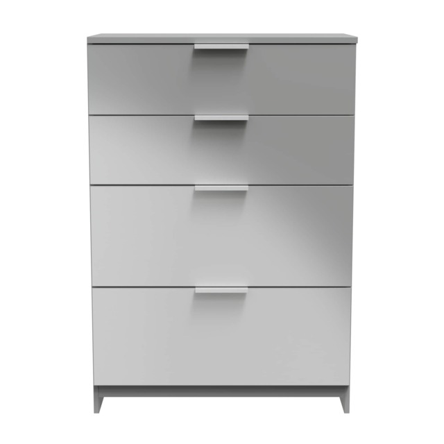 Dover 4 Drawer Deep Chest of Drawers in Uniform Grey & Dusk Grey (Ready Assembled) Grey Uniform Grey & Dusk Grey