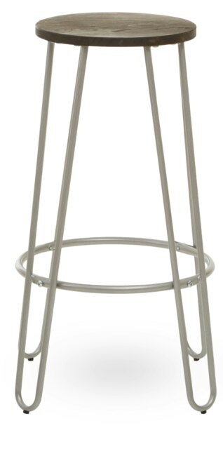 Orsina Silver Finish Metal Bar Stool, Hairpin Stool for Kitchen Counter, Versatile Breakfast Stool for Home