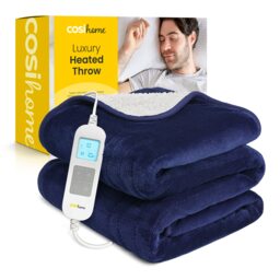 Cosi Home Fleece & Sherpa Electric Heated Throw - Navy