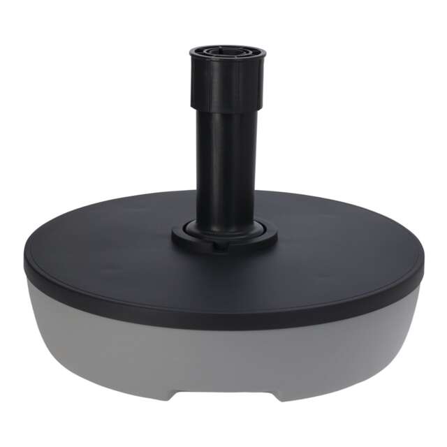 JSH Patio Umbrella Parasol Stand Base Round Sturdy 20L 32kg Max Black & Grey Garden Weight Sand or Water