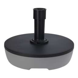 JSH Patio Umbrella Parasol Stand Base Round Sturdy 20L 32kg Max Black & Grey Garden Weight Sand or Water