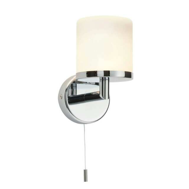 Lipco 1 Light Bathroom Wall Light Chrome IP44 with Opal Glass, G9