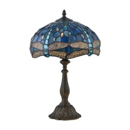 Beaumont - Tiffany Dragonfly Coloured Glass 47cm Table Lamp