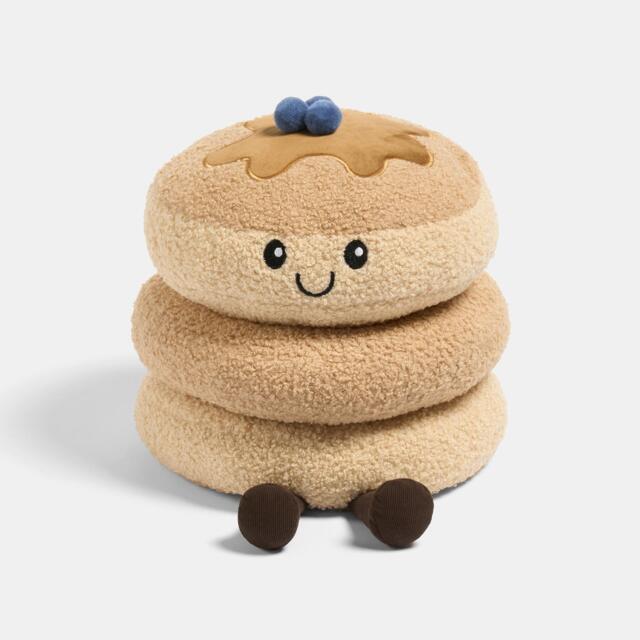 OHS Sweetie Pie Filled Novelty Scatter Cushion Soft Fleece Toy Pillow Brown Maple the Pancake