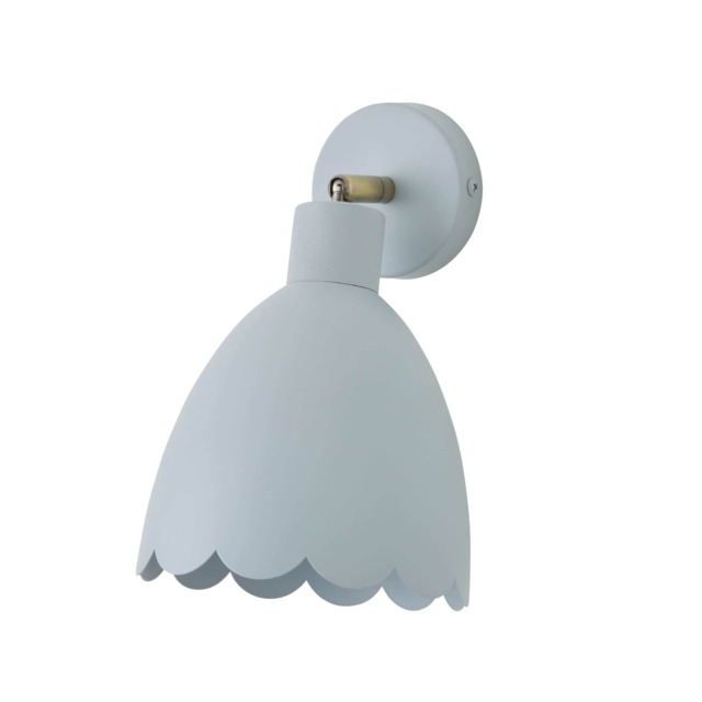 ValueLights Millie Blue Scallop Adjustable Wall Light and Bulb