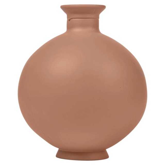 Large Round Glass Opera Ball Vase Ceramic Look Ornament Living Room Home Decor Multi Terracotta 1