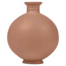 Large Round Glass Opera Ball Vase Ceramic Look Ornament Living Room Home Decor Multi Terracotta 1