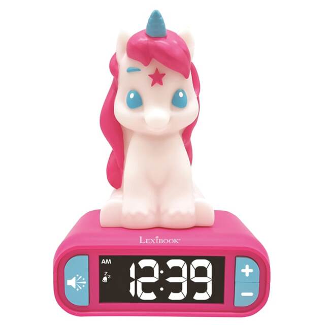 Lexibook RL800UNI 3D Unicorn Childrens Clock with Night Light