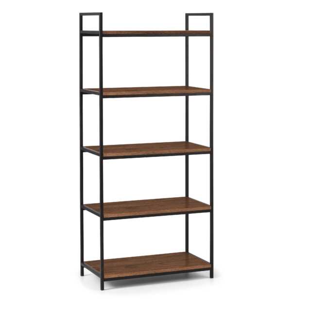 Premium Camden Tall Bookcase in Black and Walnut