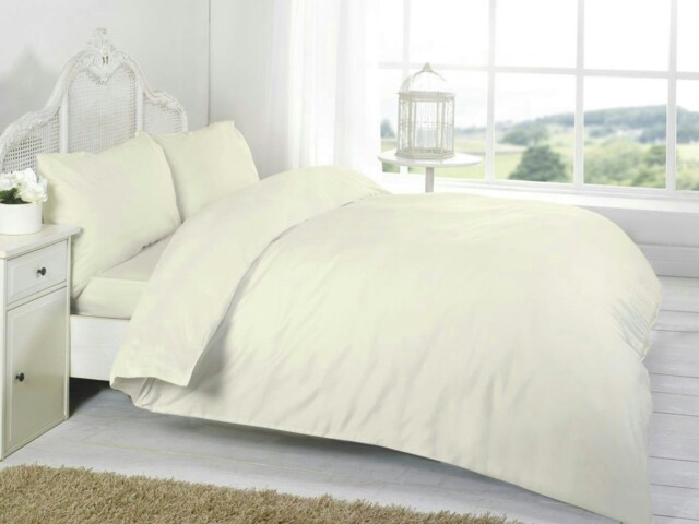 "Egyptian Cotton 16"" Fitted Sheet 200 Thread Count Light - Cream - Single"