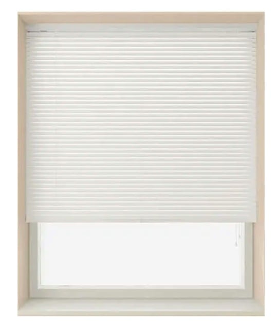 70cm White 25mm Slat PVC Venetian Blind (152cm Drop) White White