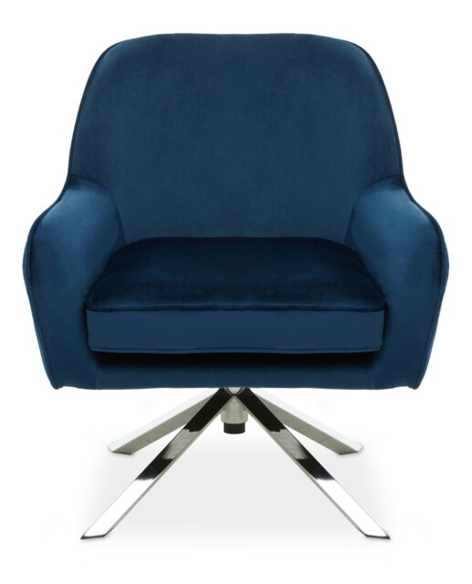 Interiors by Premier Midnight Armchair with Velvet Upholstery, Angular Base with Gold Finish, Velvet Dining Chair for Living Room