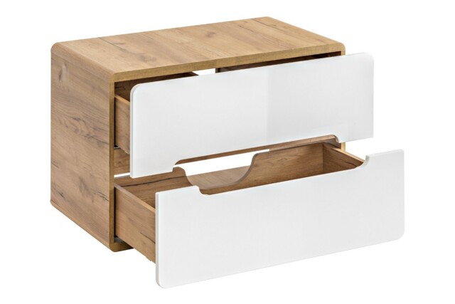 Wall Hang Vanity Unit Countertop 800mm Cabinet with Basin Bathroom Drawers White Gloss Oak Arub