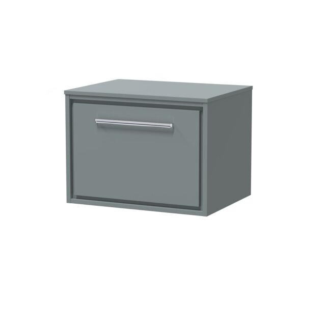 Balterley Framed Design Wall Hung Single Drawer Vanity with Worktop Grey Monument Grey 449 x 605 x 460mm