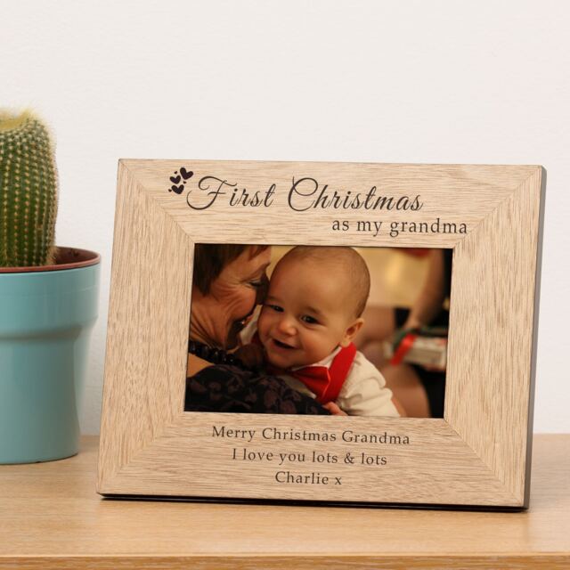 Personalised First Christmas as my Grandma Wood Picture Frame 6x4