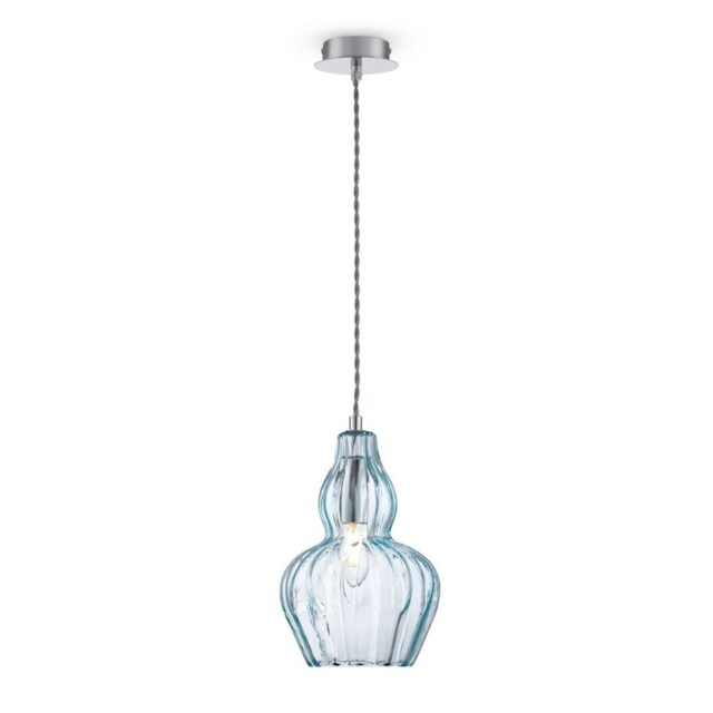 Eustoma Dome Ceiling Pendant Lamp Nickel, 1 Light, E14