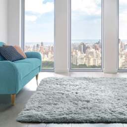 Home Republic Alaska Sponged Shaggy Rug - 200 x 290 Silver