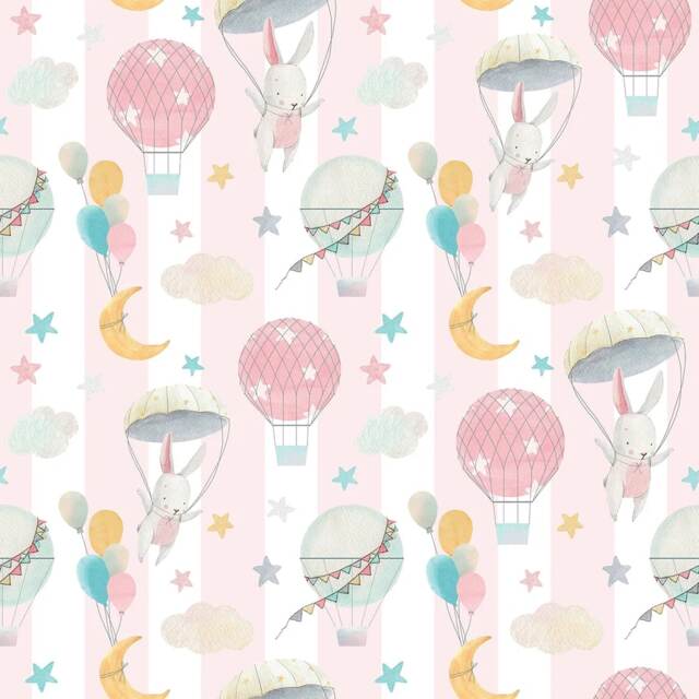 Up and Up and Away Wallpaper in Soft Pastels Multi Soft Pastels