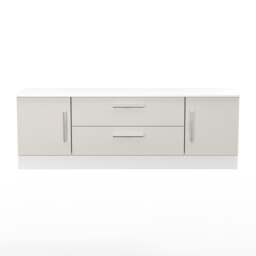 Trent 2 Door 2 Drawer Wide TV Unit in Grey Matt & White (Ready Assembled) Grey Grey Matt & White