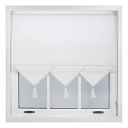 100cm Triangle Edge Sheer Linen Roller Blind Metal Fittings