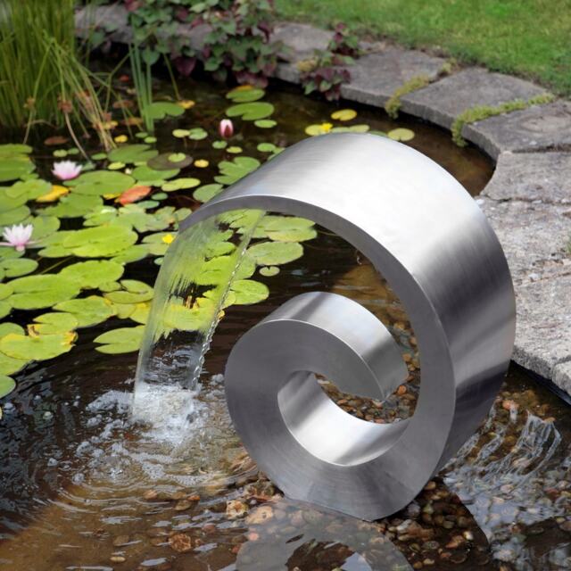Curve Stainless Steel Cascading Water Feature with Reservoir 66cm